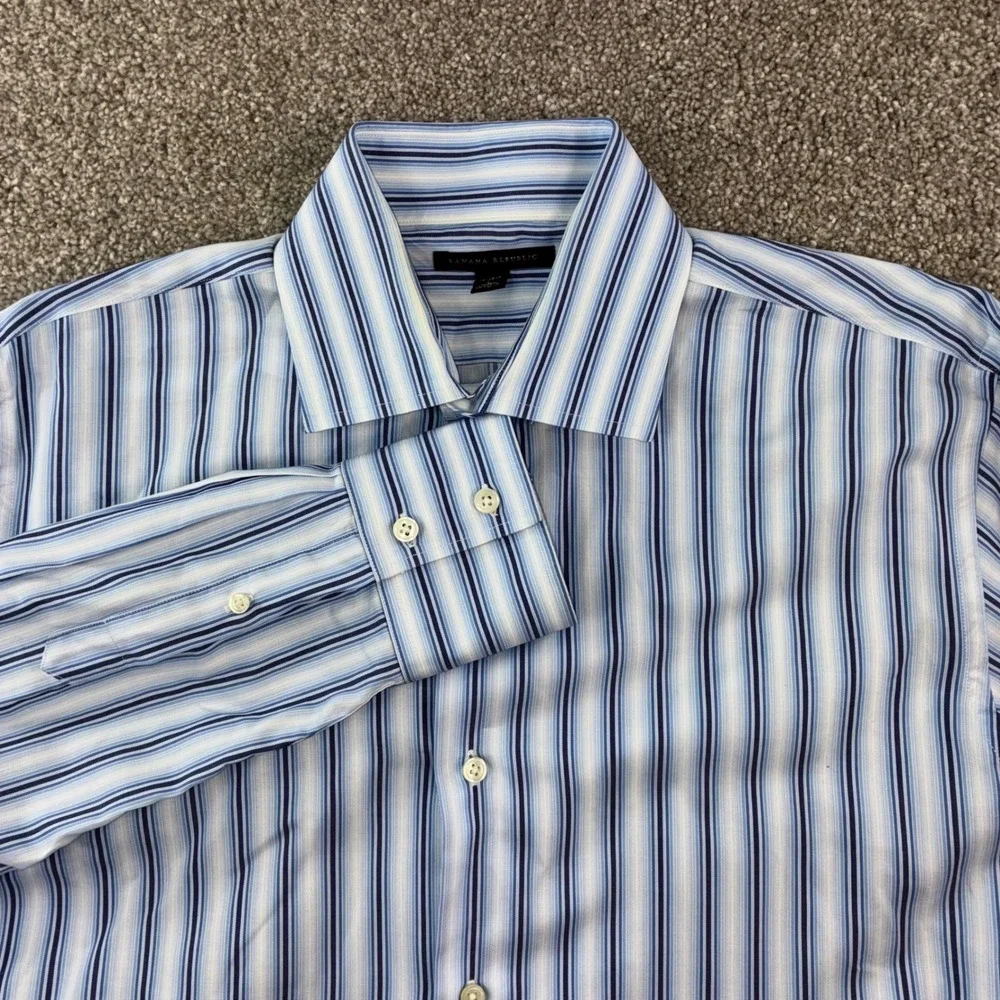 Banana Republic Mens Striped‎ Dress Shirt Long Sleeve Size L Formal Business